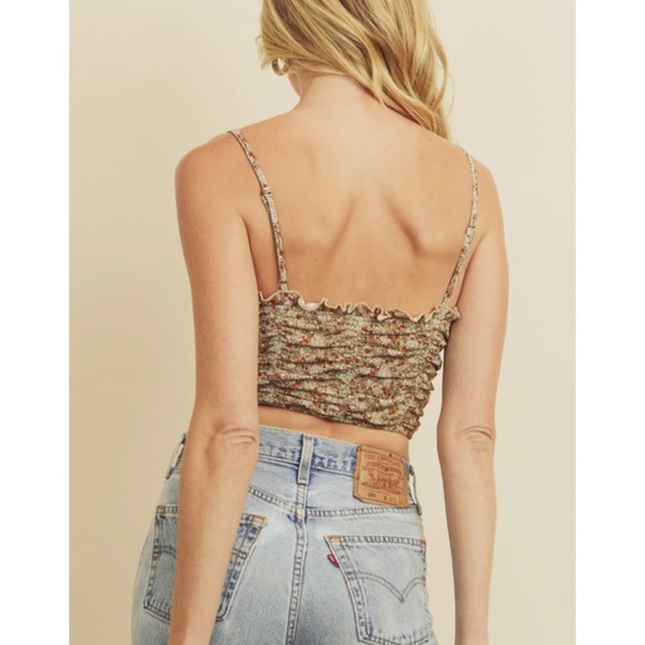 Y2K Ditzy Floral Sweetheart Ruched Top - Picture 3 of 10